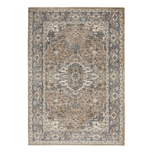 Nourison Concerto 4' x 6' Beige Gray Fabric Farmhouse Area Rug (4' x 6')