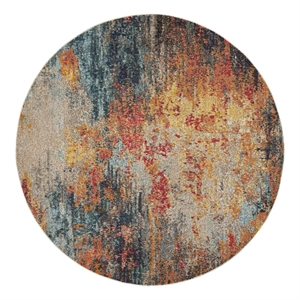 Nourison Celestial 7'10&quot x round Multicolor Modern Indoor Rug Polypropylene