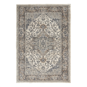 Nourison Concerto 4' x 6' Ivory Gray Fabric Farmhouse Area Rug (4' x 6')