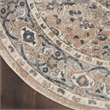 Nourison Concerto 4' x Round Beige Gray Fabric Farmhouse Area Rug (4' Round)