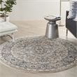 Nourison Concerto 4' x Round Beige Gray Fabric Farmhouse Area Rug (4' Round)