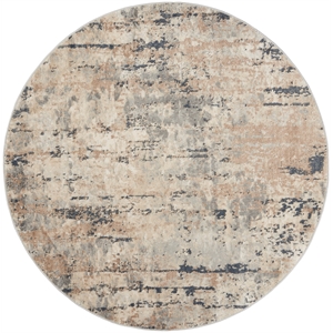 Nourison Concerto 4' x Round Beige Gray Fabric Modern Area Rug (4' Round)