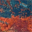 Nourison Celestial 4' x Round Blue and Red Fabric Modern Area Rug (4' Round)