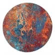 Nourison Celestial 4' x Round Blue and Red Fabric Modern Area Rug (4' Round)