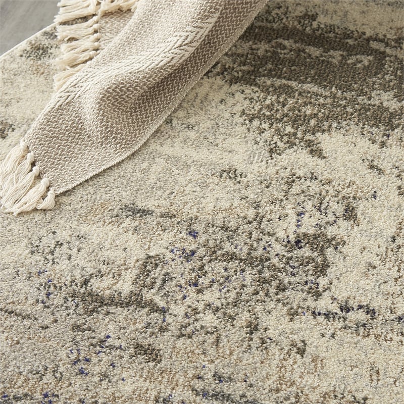 Nourison Celestial 4' x ROUND Ivory/Gray Modern Indoor Rug