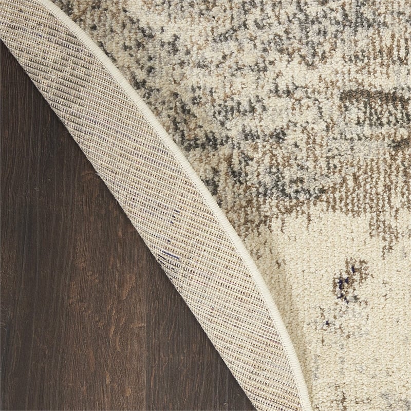 Nourison Celestial 4' x ROUND Ivory/Gray Modern Indoor Rug