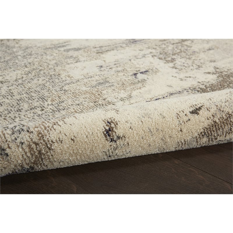 Nourison Celestial 4' x ROUND Ivory/Gray Modern Indoor Rug