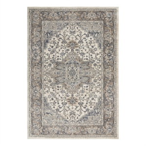 Nourison Concerto 5' x 7' Ivory Gray Fabric Farmhouse Area Rug (5' x 7')
