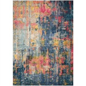 Nourison Celestial 5'3&quot x 7'3&quot Blue/Yellow Modern Indoor Rug