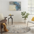 Nourison Concerto 5' x Round Beige Gray Fabric Modern Area Rug (5' Round)