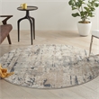 Nourison Concerto 5' x Round Beige Gray Fabric Modern Area Rug (5' Round)