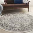 Nourison Concerto 5' x Round Ivory Gray Fabric Farmhouse Area Rug (5' Round)