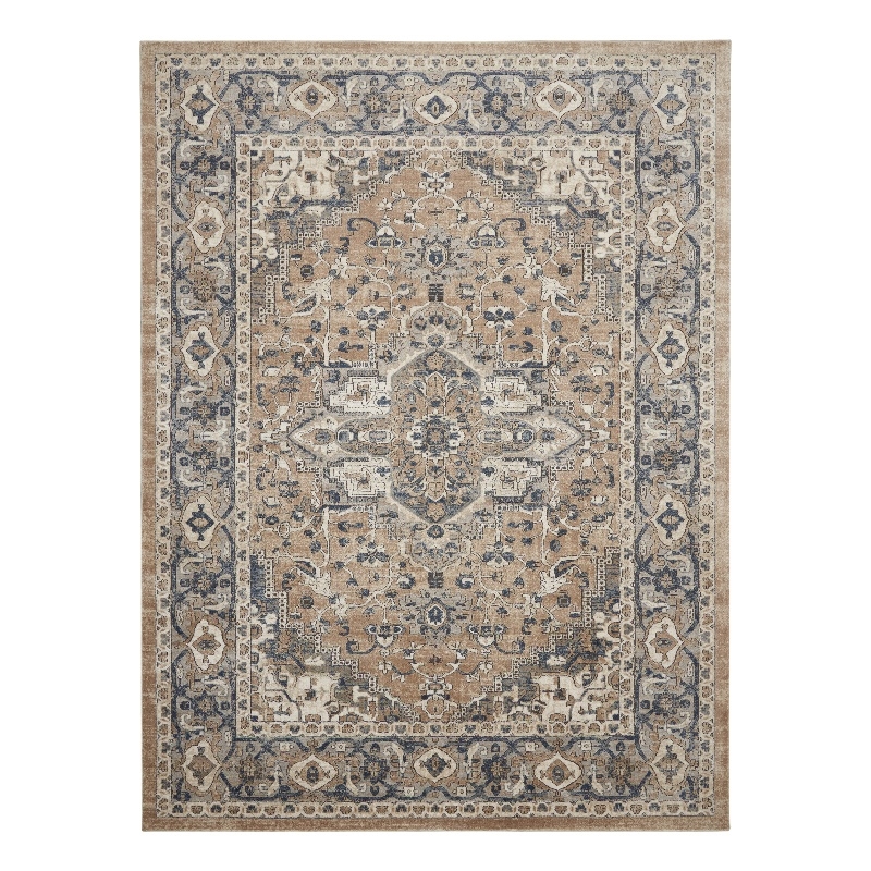 Nourison Concerto 7' x 10' Beige Gray Fabric Farmhouse Area Rug (7' x 10')