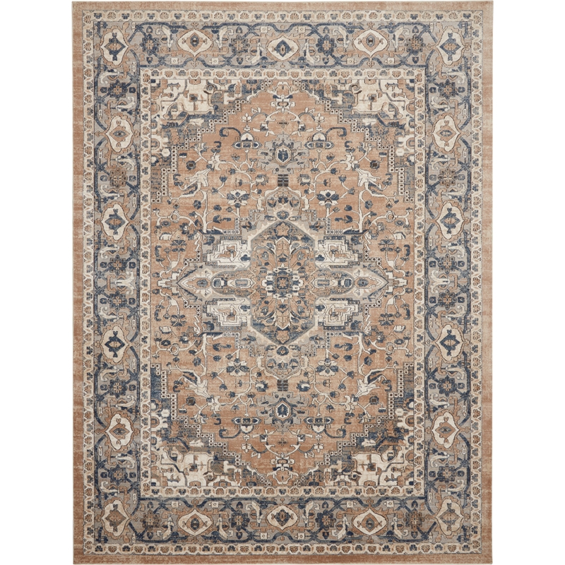 Nourison Concerto 7' x 10' Beige Gray Fabric Farmhouse Area Rug (7' x 10')
