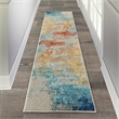 Nourison Celestial 6' Runner Multicolor Fabric Modern Area Rug (6' Runner)