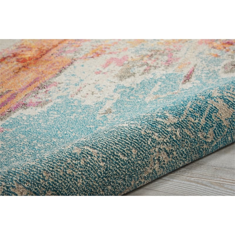 Nourison Celestial 6' Runner Multicolor Fabric Modern Area Rug (6' Runner)