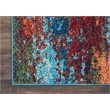 Nourison Celestial 10' Runner Blue and Red Fabric Modern Area Rug (10' Runner)