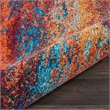 Nourison Celestial 10' Runner Blue and Red Fabric Modern Area Rug (10' Runner)