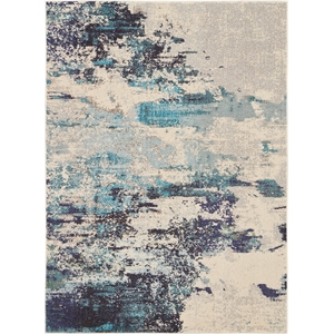 Nourison Celestial 5' x 7' Blue and White Fabric Modern Area Rug (5' x 7')