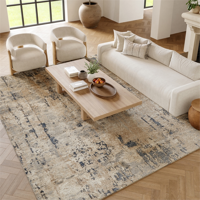 Nourison Concerto 10' x 14' Beige Gray Fabric Modern Area Rug (10' x 14')