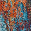 Nourison Celestial 2' x 4' Blue and Red Fabric Modern Area Rug (2' x 4')