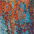 Nourison Celestial 2' x 4' Blue and Red Fabric Modern Area Rug (2' x 4')