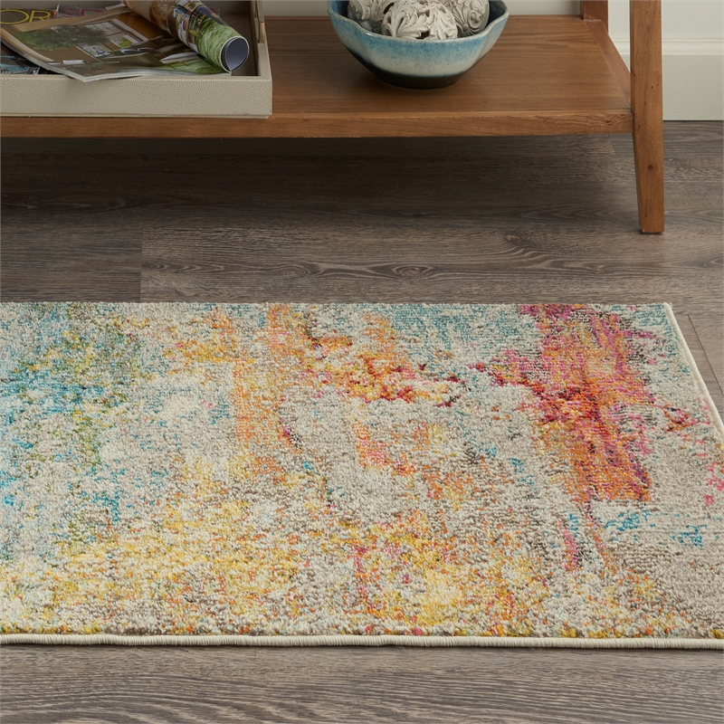 Nourison Celestial 2' x 4' Multicolor Fabric Modern Area Rug (2' x 4')