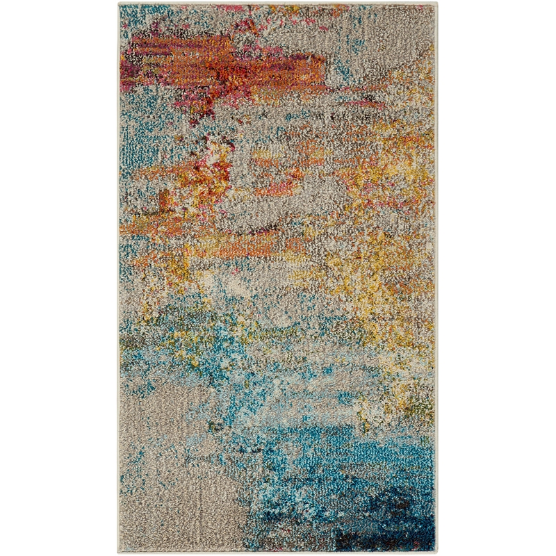 Nourison Celestial 2' x 4' Multicolor Fabric Modern Area Rug (2' x 4')