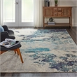 Nourison Celestial 7' x 10' Ivory/Teal Blue Modern Indoor Rug