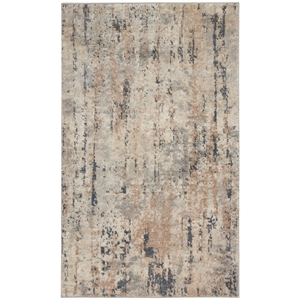 Nourison Concerto 3' x 5' Beige Gray Fabric Modern Area Rug (3' x 5')