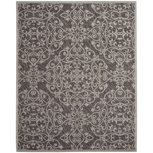 nourison damask 8' x 10' grey vintage indoor rug