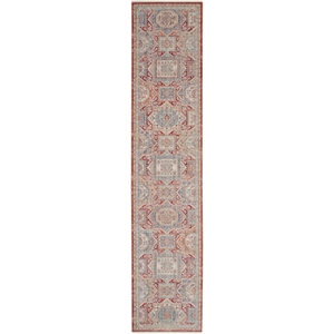 Nourison Enchanting Home 2'7&quot x 10' Blue/Brick Farmhouse & Country Indoor Rug