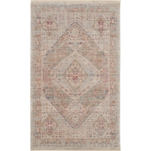 nourison enchanting home 3' x 5' beige/grey farmhouse & country indoor rug