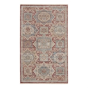 Nourison Enchanting Home 3' x 5' Blue/Brick Farmhouse & Country Indoor Rug