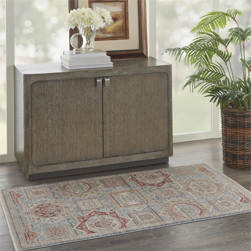 Nourison Enchanting Home 3' x 5' Blue/Multicolor Farmhouse & Country Indoor Rug