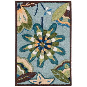 Nourison Fantasy 1'9&quot x 2'9&quot Aqua Contemporary Indoor Rug