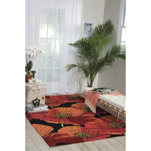 Nourison Fantasy 1'9&quot x 2'9&quot Black Contemporary Indoor Rug