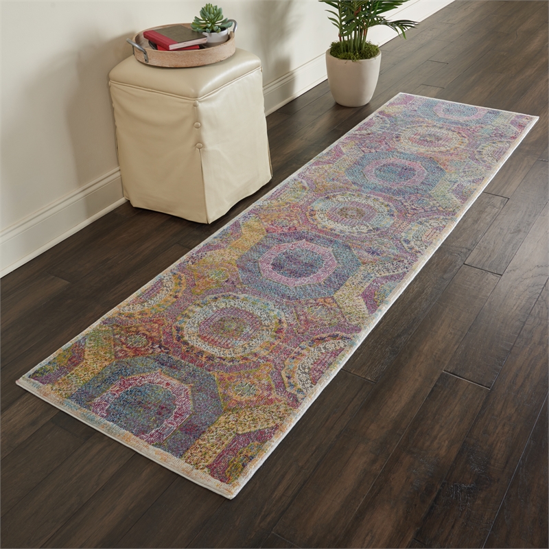 Nourison Global Vintage 2' x 6' Multicolor Bohemian Indoor Rug