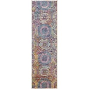 Nourison Global Vintage 2' x 6' Multicolor Bohemian Indoor Rug