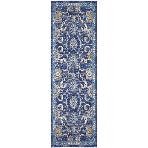 Nourison Grafix 2'3&quot x 7'6&quot Navy Vintage Indoor Rug