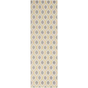 Nourison Grafix 2'3&quot x 7'6&quot White Contemporary Indoor Rug