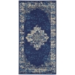 Nourison Grafix 2' x 4' Navy Blue Fabric Vintage Area Rug (2' x 4')