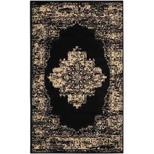 Nourison Grafix 3' x 5' Black and White Fabric Vintage Area Rug (3' x 5')