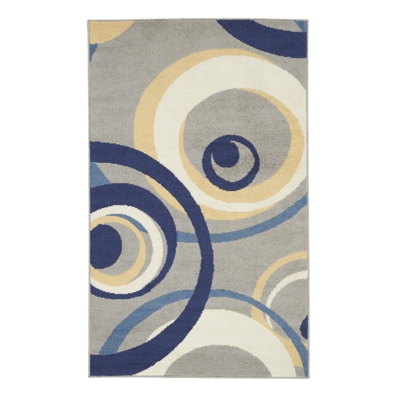Nourison Grafix 3' x 5' Grey Mid-Century Modern Indoor Rug Polypropylene