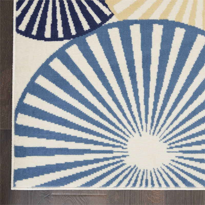 Nourison Grafix 2' x 4' White Contemporary Indoor Rug Polypropylene