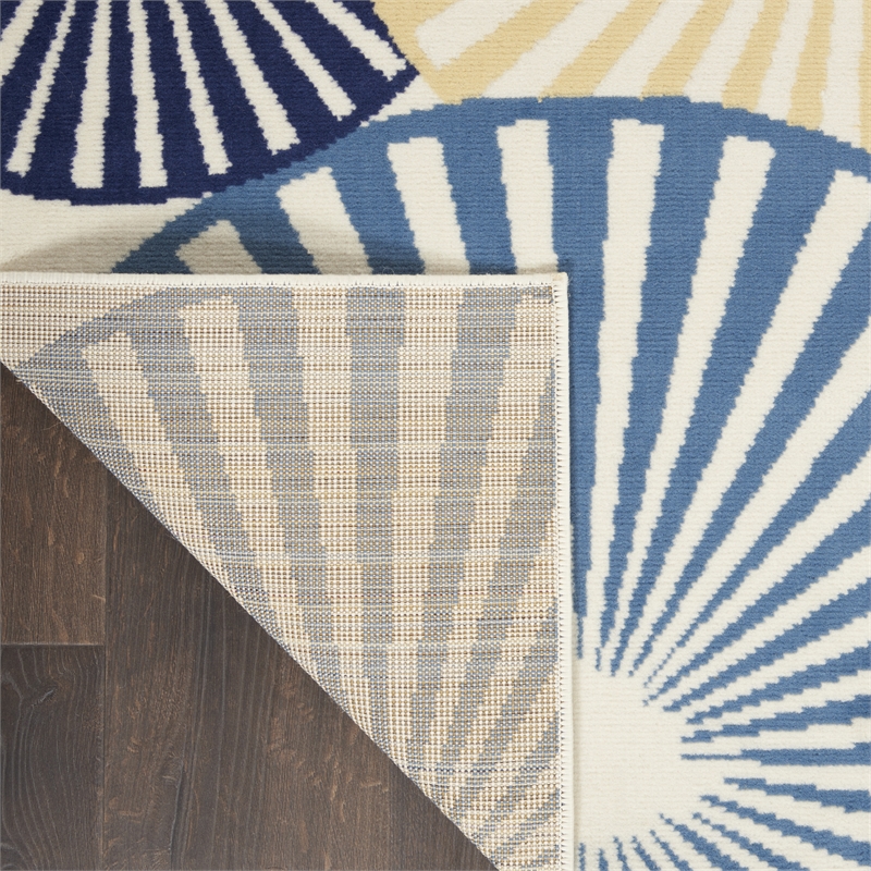 Nourison Grafix 2' x 4' White Contemporary Indoor Rug Polypropylene