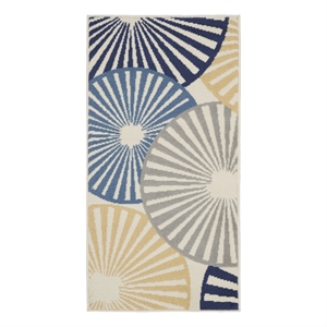 Nourison Grafix 2' x 4' White Contemporary Indoor Rug Polypropylene