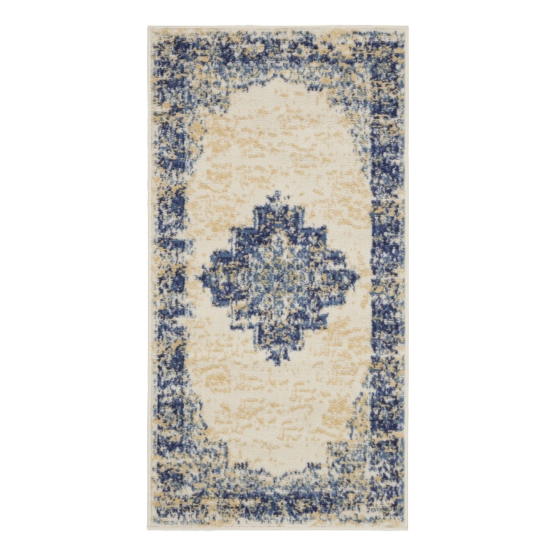 Nourison Grafix 2' x 4' White Transitional Indoor Rug Polypropylene
