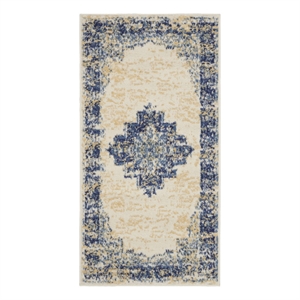 Nourison Grafix 2' x 4' White Transitional Indoor Rug Polypropylene