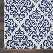 Nourison Grafix 2' x 4' White/Blue Transitional Indoor Rug Polypropylene